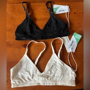 NWT Richer Poorer Black and White Tencel Bralette Duo Sz S
